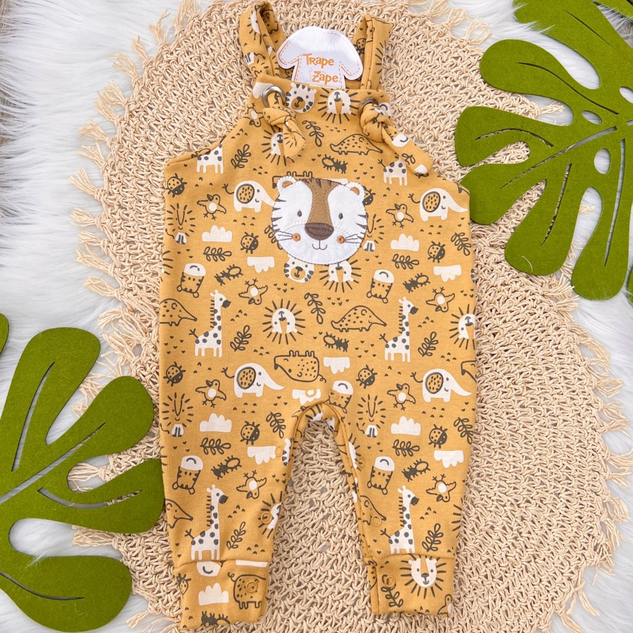 Jardineira nózinho mostarda zoologico tigre 